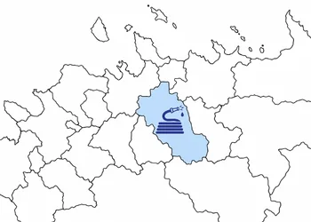 Kaardil on Rae vald helesinine ja kannab Survepesu Tallinn logo, valda läbiva Pirita jõe kaldal kehtib veekaitsevöönd.